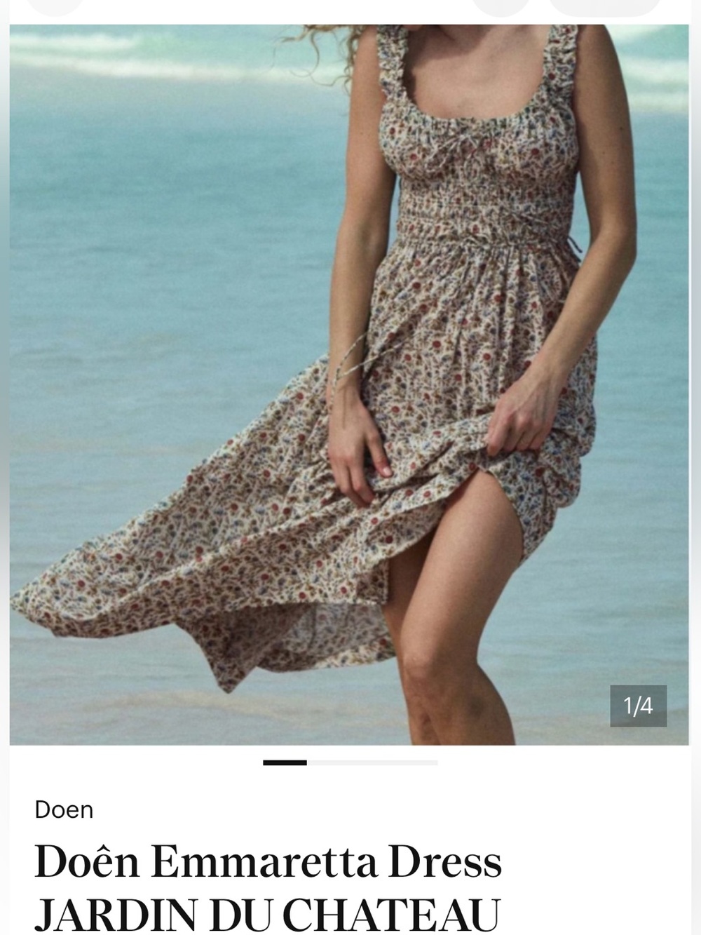 Doen Emmaretta Maxi Dress in Cream Multicolor Floral